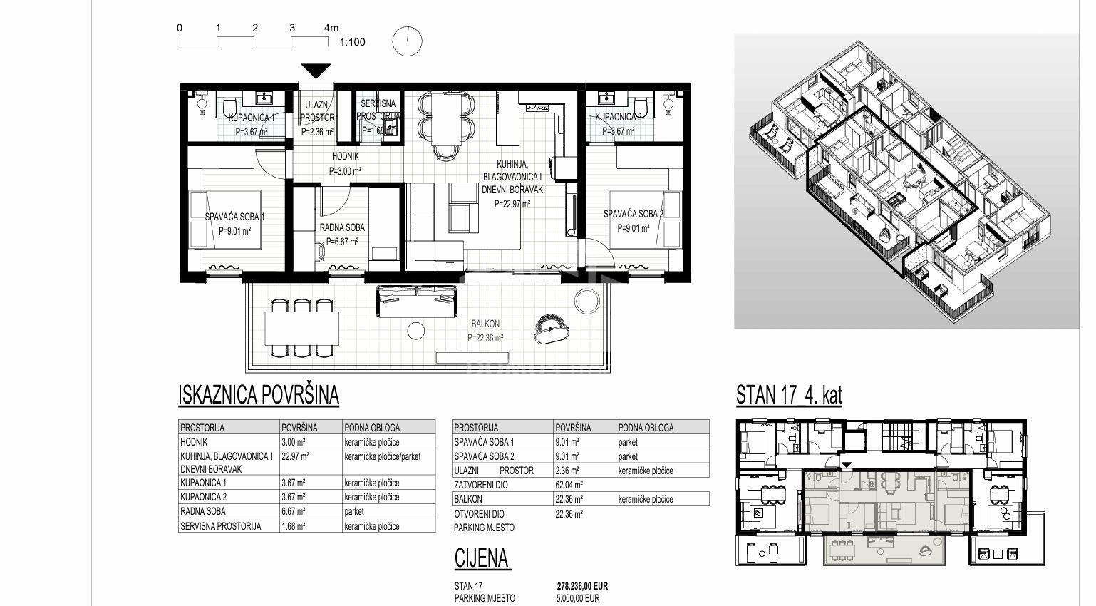 Wohnung zum Kauf 278.236 € 2 Zimmer 85 m²<br/>Wohnfläche 4.<br/>Geschoss Seget