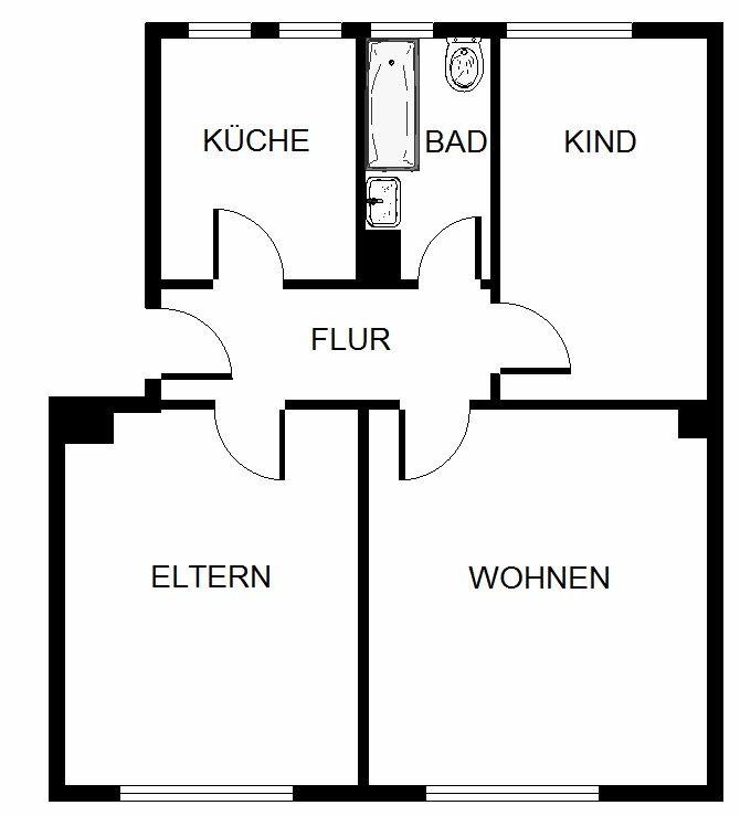 Wohnung zur Miete 389 € 3 Zimmer 57,3 m²<br/>Wohnfläche EG<br/>Geschoss Blomberger Weg 14 Scholven Gelsenkirchen 45896