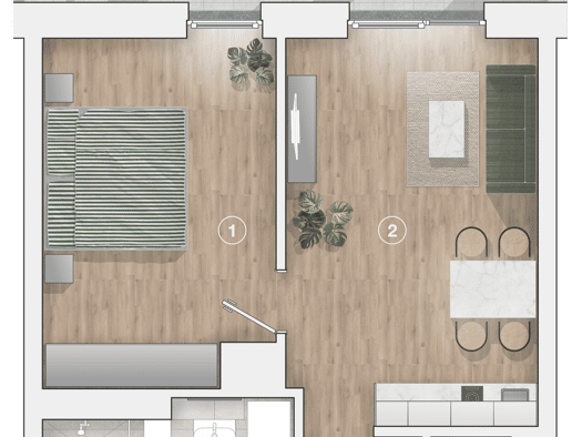 Wohnung zur Miete - Erstbezug 2 Zimmer 47 m² frei ab sofort Lerchenweg 3 Haldensleben 39340