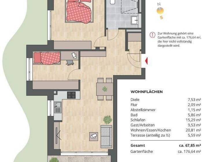 Wohnung zum Kauf - Erstbezug provisionsfrei 476.000 € 3 Zimmer 67,9 m² EG Radolfzell 78315
