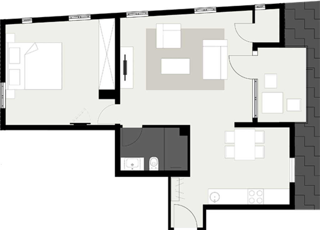 Wohnung zur Miete Wohnen auf Zeit 2.800 € 1 Zimmer 61 m²<br/>Wohnfläche ab sofort<br/>Verfügbarkeit Hauptstätter Straße Heusteigviertel Stuttgart 70178