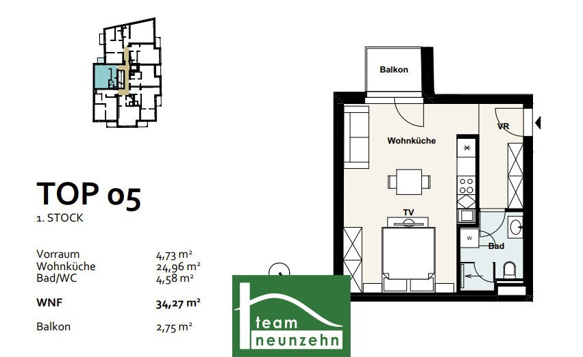 Wohnung zum Kauf 217.197 € 1 Zimmer 34,7 m²<br/>Wohnfläche 1.<br/>Geschoss Baumergasse 2a Wien 1210