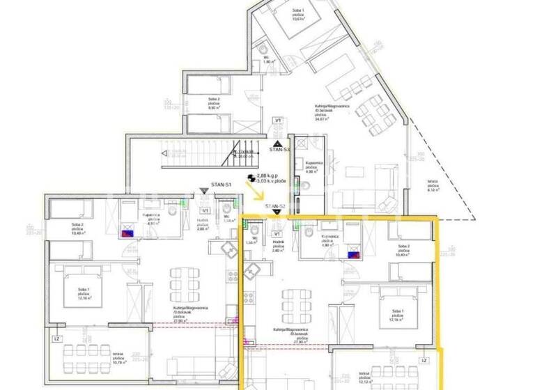 Wohnung zum Kauf 224.000 € 3 Zimmer 80 m² Okrug