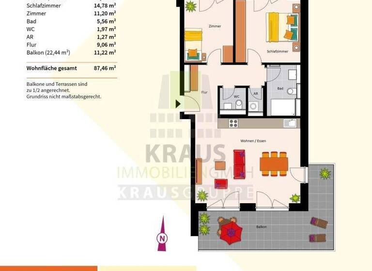 Wohnung zum Kauf provisionsfrei 605.000 € 3 Zimmer 87,5 m² 1. Geschoss Rohrbach Heidelberg 69126