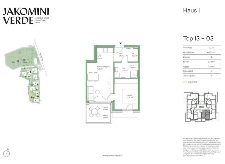 Wohnung zum Kauf - Erstbezug 232.000 € 2 Zimmer 44 m² 3. Geschoss Kasernstraße 30I Jakomini Graz 8010