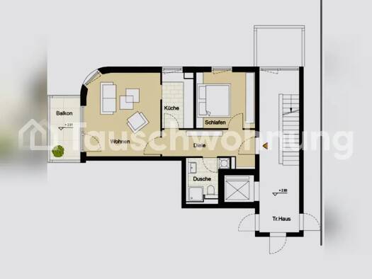 Wohnung zur Miete Tauschwohnung 1.100 € 2 Zimmer 60 m² 3. Geschoss Auerberg Bonn 53117