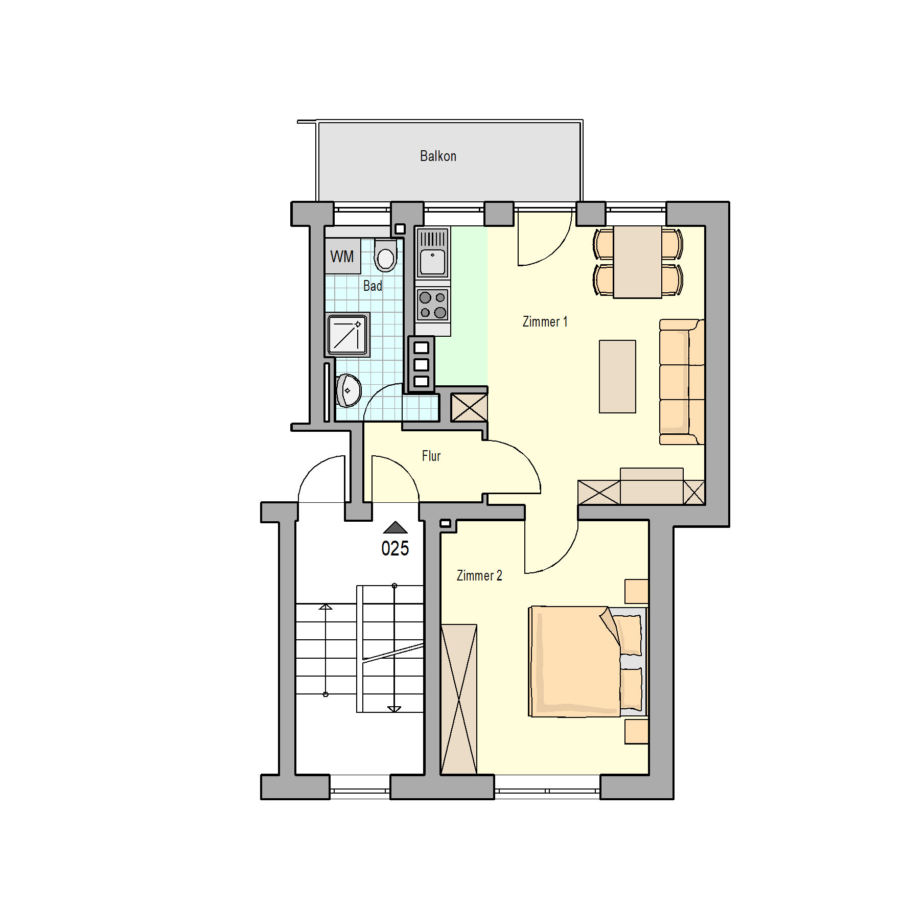 Wohnung zur Miete 370 € 2 Zimmer 43,4 m²<br/>Wohnfläche 1.<br/>Geschoss 16.12.2024<br/>Verfügbarkeit Trier-West 6 Trier 54294