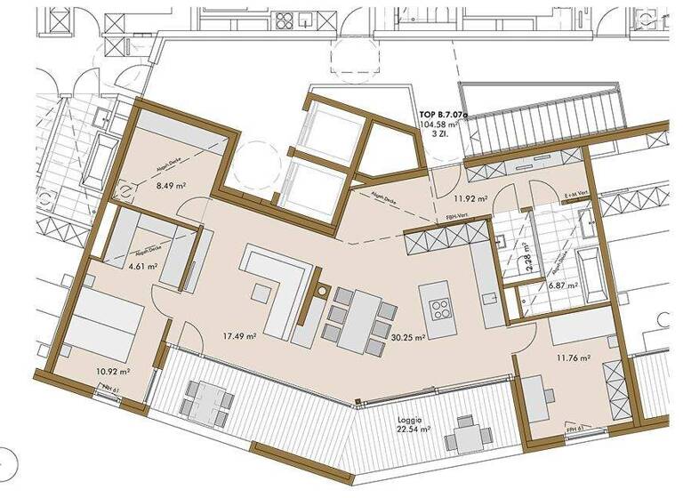 Terrassenwohnung zum Kauf - Erstbezug provisionsfrei 3 Zimmer 121,5 m² 7. Geschoss Sonnenburgstraße Wilten Innsbruck 6020