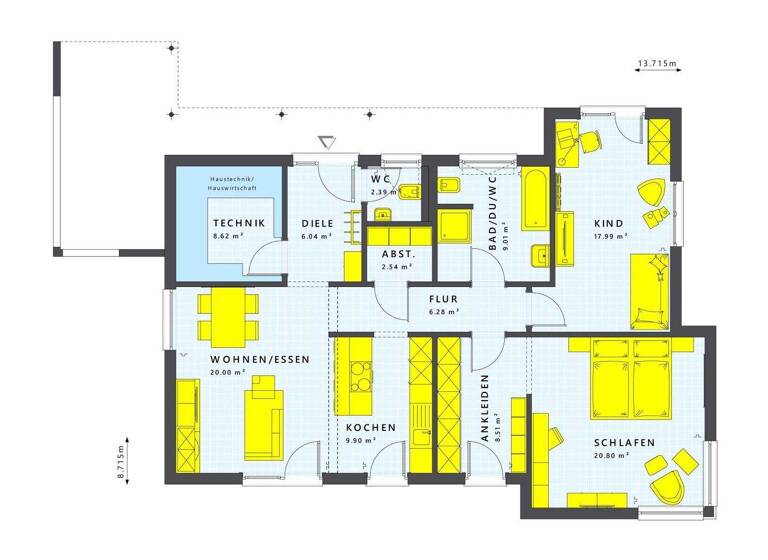 Bungalow zum Kauf 455.050 € 4,5 Zimmer 101 m² 1.010 m² Grundstück Hainstadt Buchen (Odenwald) 74722