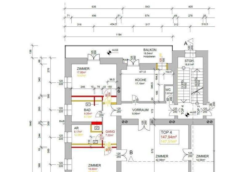 Wohnung zum Kauf 495.000 € 4,5 Zimmer 147,5 m² 1. Geschoss Pressbaum 3021