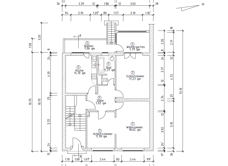 Wohnung zum Kauf 399.000 € 3 Zimmer 85,6 m²<br/>Wohnfläche EG<br/>Geschoss Pempelfort Düsseldorf 40477