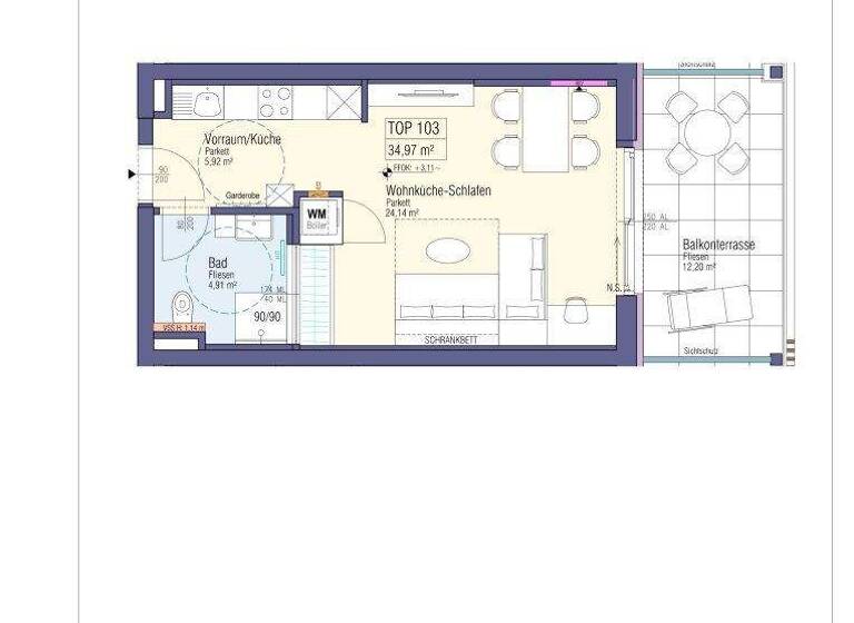 Studio zum Kauf - Erstbezug 257.000 € 1 Zimmer 35 m² 1. Geschoss frei ab 31.12.2027 Lind Villach 9500
