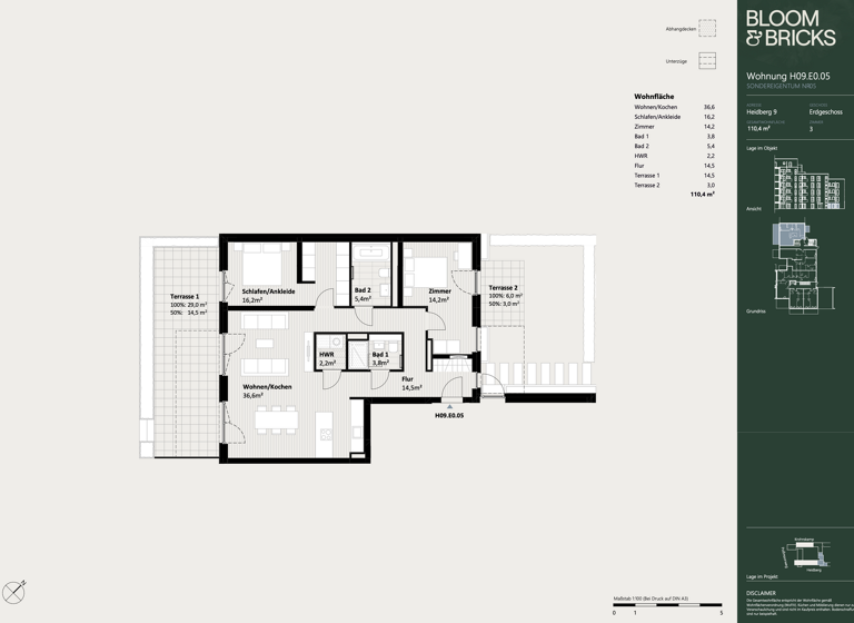 Wohnung zum Kauf - Neubau 1.280.000 € 3 Zimmer 110,4 m² EG Winterhude Hamburg 22301