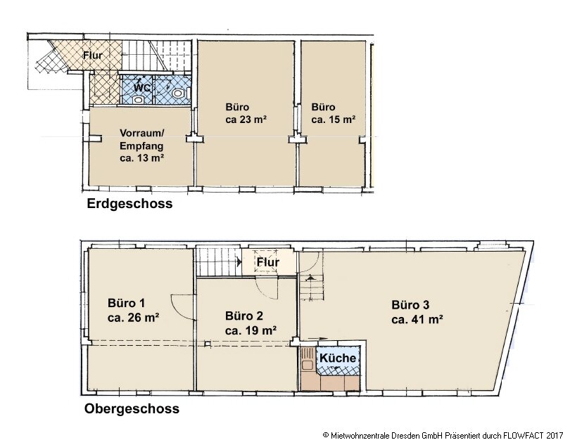 Bürofläche zur Miete provisionsfrei 1.350 € 3 Zimmer 140 m²<br/>Bürofläche Karlsruher Straße 8 Coschütz-Ost Dresden 01189