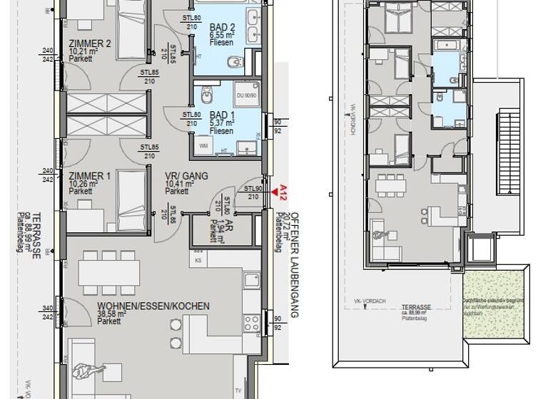 Penthouse zum Kauf - Erstbezug 996.800 € 4 Zimmer 102,8 m² 3. Geschoss Waltendorf Graz 8010