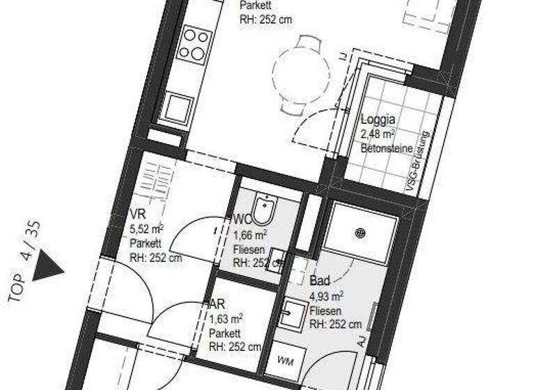 Wohnung zur Miete - Erstbezug 810 € 2 Zimmer 50,5 m² 4. Geschoss Wien 1150