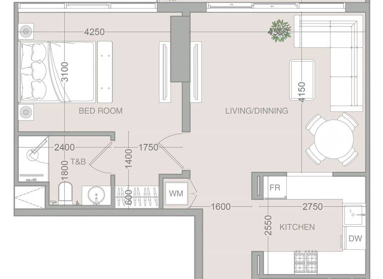Wohnung zum Kauf provisionsfrei 273.596 € 2 Zimmer 70,3 m² Dubai 00000