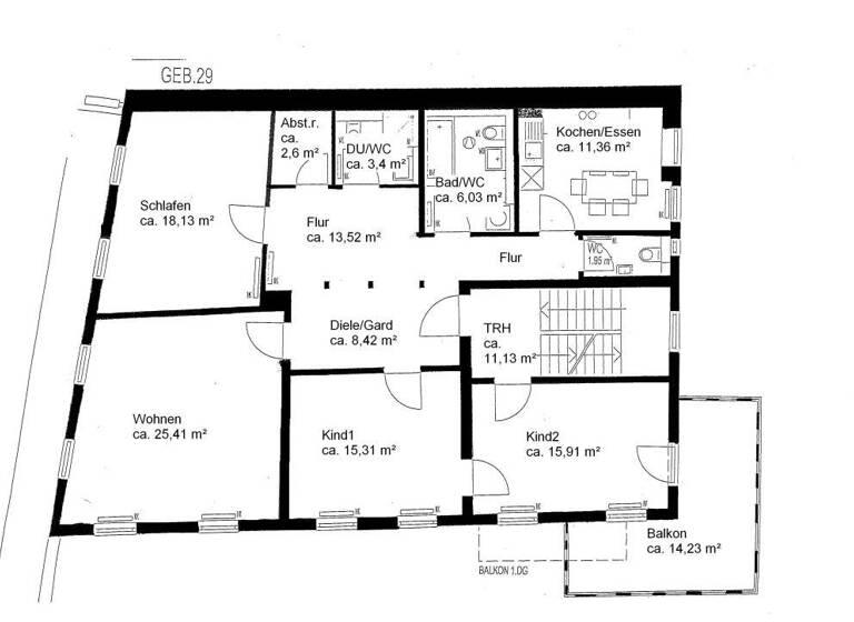 Wohnung zur Miete 1.360 € 4 Zimmer 127 m² 2. Geschoss frei ab 01.05.2026 Innenstadt Reutlingen 72764