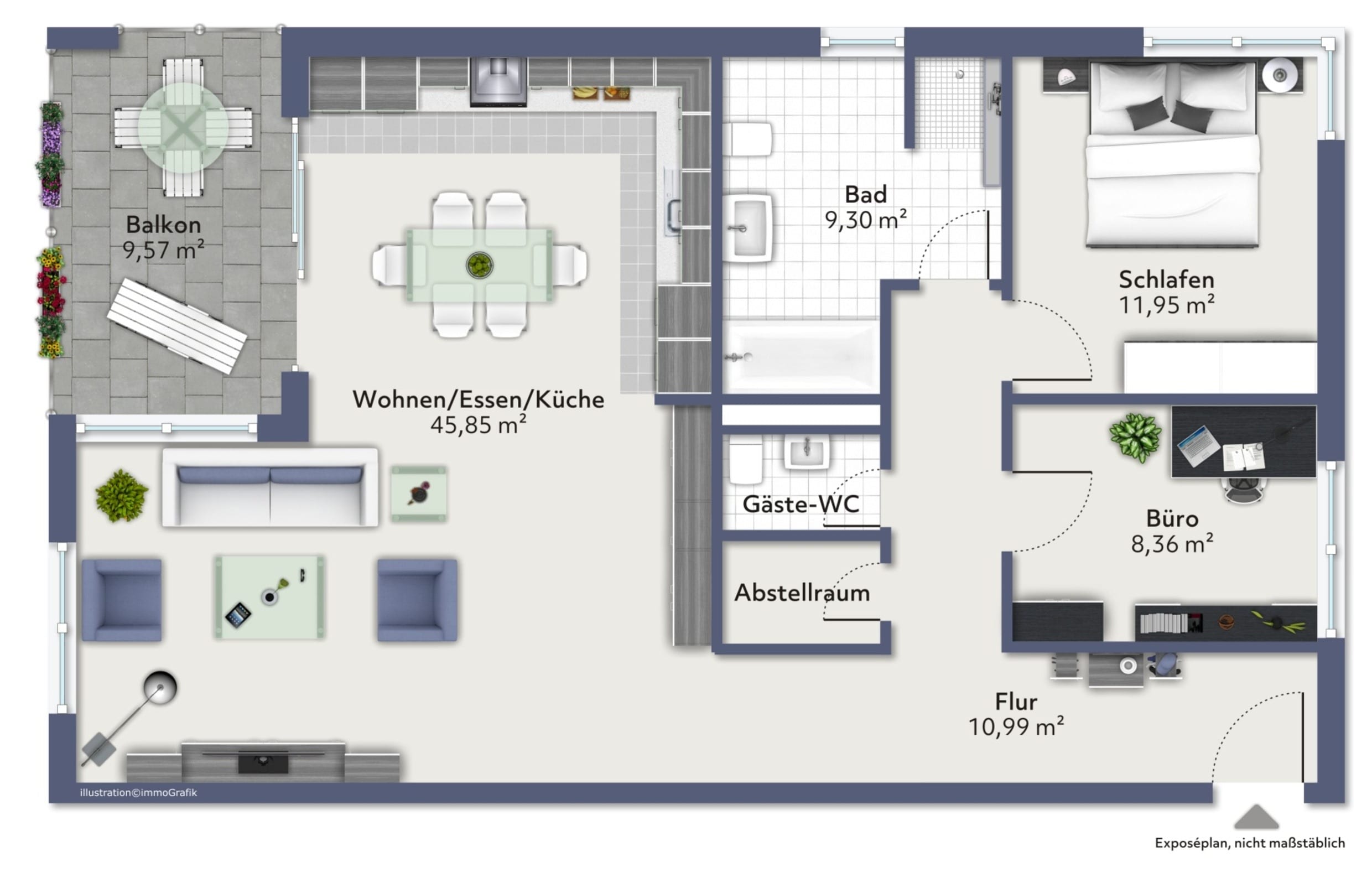 Wohnung zur Miete 1.345 € 3,5 Zimmer 99,6 m²<br/>Wohnfläche 01.03.2025<br/>Verfügbarkeit Breitenfelder Straße 13 Tiengen Waldshut-Tiengen 79761