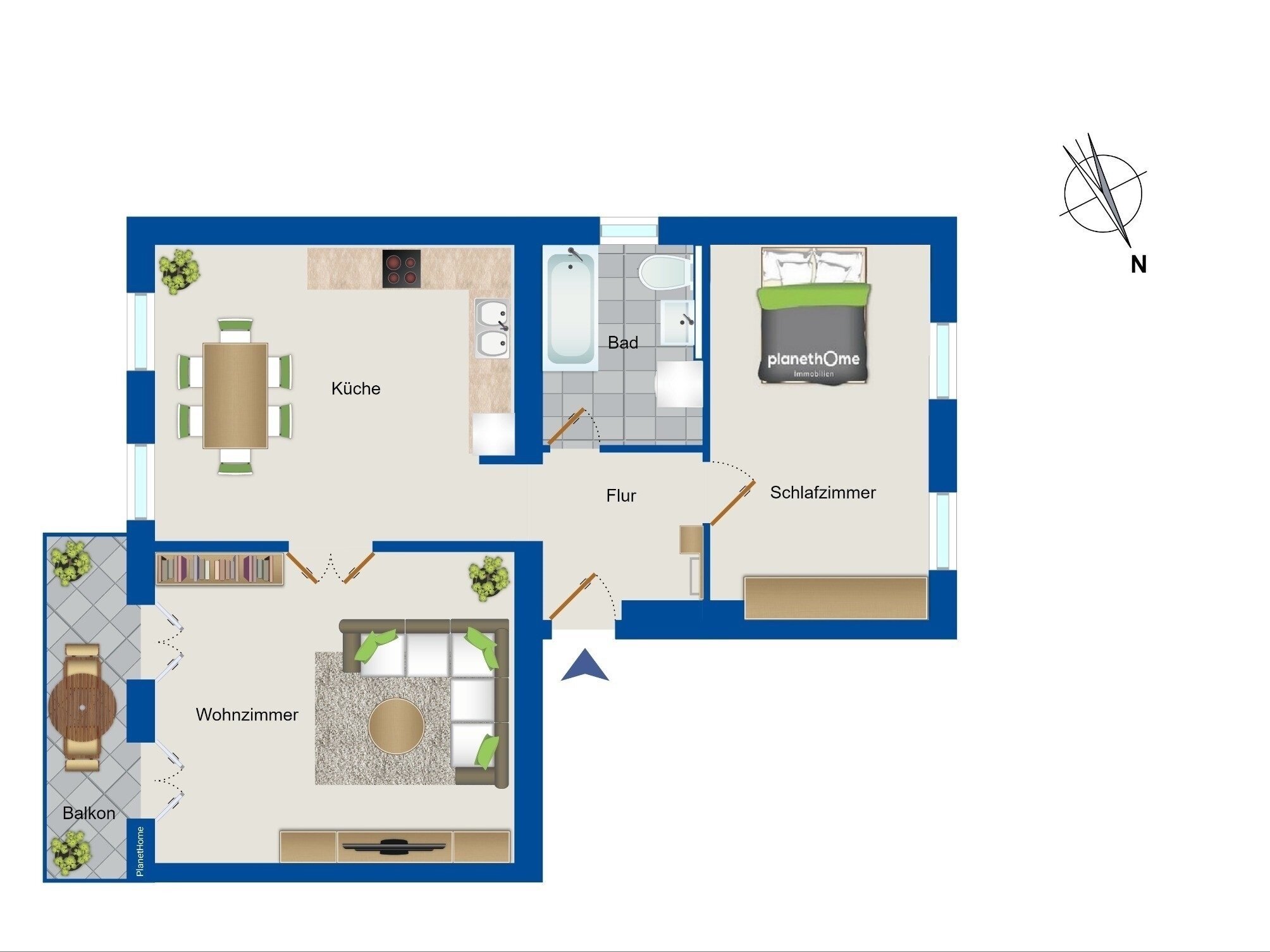 Wohnung zum Kauf 398.000 € 3 Zimmer 76,1 m²<br/>Wohnfläche 1.<br/>Geschoss Wilhelmsruh Berlin 13158