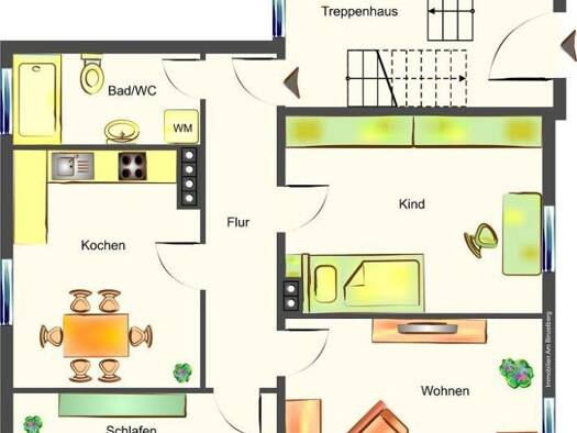 Wohnung zur Miete 540 € 3 Zimmer 66 m² 3. Geschoss frei ab 01.10.2026 St Arnual Mitte 66119