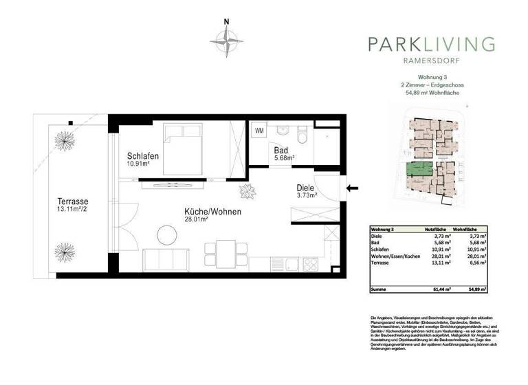 Wohnung zum Kauf - Erstbezug 554.900 € 2 Zimmer 54,9 m² EG Ramersdorf-Perlach München 81735