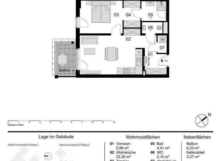 Wohnung zum Kauf - Erstbezug 527.000 € 2 Zimmer 54 m² 5. Geschoss Obere Donaustraße 23 Wien 1020