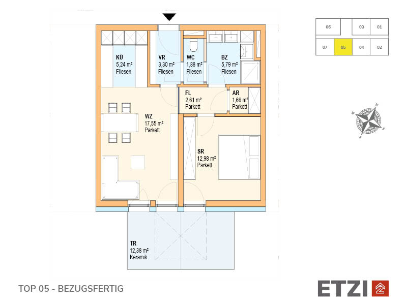 Wohnung zum Kauf provisionsfrei 269.500 € 2 Zimmer 51 m²<br/>Wohnfläche Mautern an der Donau 3512