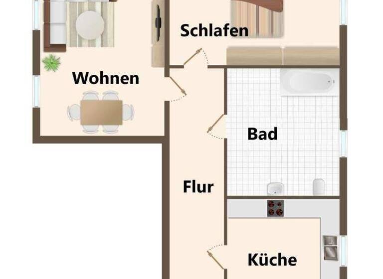 Wohnung zur Miete 290 € 2 Zimmer 58 m² 2. Geschoss Zwickauer Straße 232 Schönau Chemnitz 09116