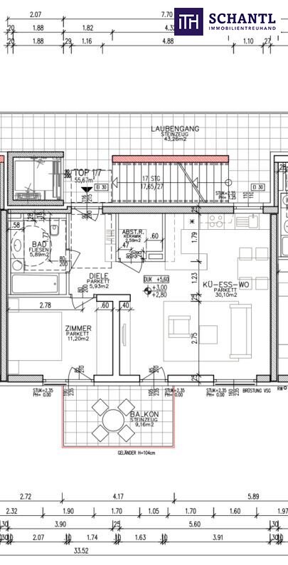 Wohnung zur Miete 597 € 2 Zimmer 55,4 m²<br/>Wohnfläche 1.<br/>Geschoss Esserweg Liebenau Graz 8041