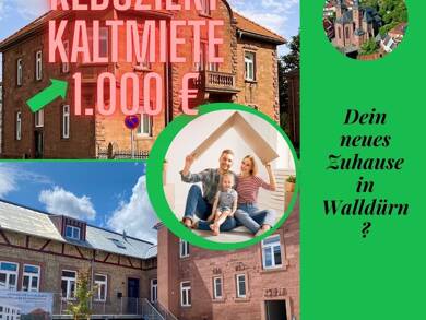 Wohnung zur Miete 1.000 € 4 Zimmer 111 m² 1. Geschoss frei ab sofort Bonnstraße 4 Walldürn Walldürn 74731