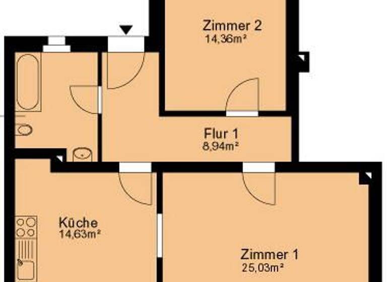 Wohnung zur Miete 349 € 2 Zimmer 65,4 m² 1. Geschoss frei ab 01.09.2026 Lauchhammer Str. 24a Gröba Riesa 01591