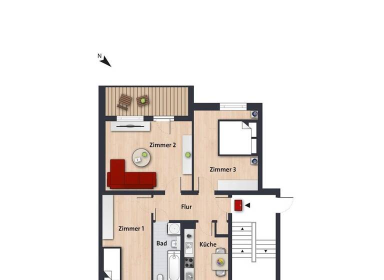 Wohnung zur Miete 615 € 3 Zimmer 69 m² 2. Geschoss frei ab 01.06.2026 Vogtlandweg 28 Laagberg Wolfsburg 38440