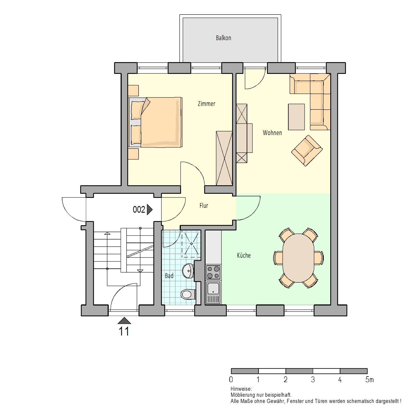 Wohnung zur Miete 448 € 2 Zimmer 58 m²<br/>Wohnfläche 1.<br/>Geschoss 16.02.2025<br/>Verfügbarkeit Nachtigalstr. 11 Herford-Stadt Herford 32049