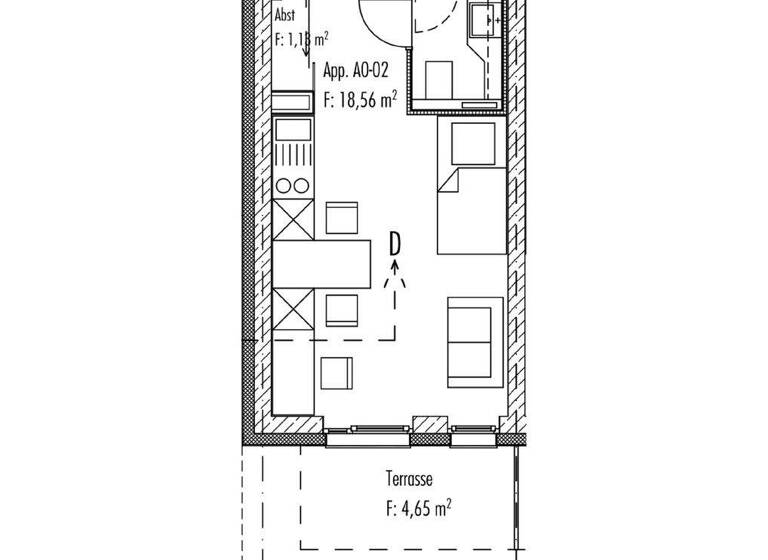 Studio zur Miete - Erstbezug 590 € 1 Zimmer 24,6 m² 1. Geschoss frei ab 01.03.2026 Tunnelstraße 94 Kriegshaber Augsburg 86156