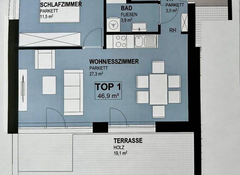 Wohnung zum Kauf 480.000 € 2 Zimmer 46,9 m² EG Wien 1190