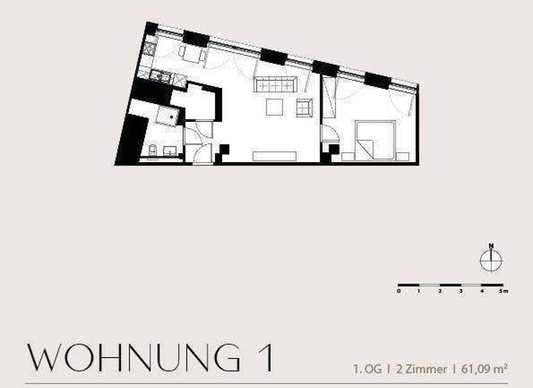 Wohnung zur Miete 1.278 € 2 Zimmer 61,1 m² frei ab sofort Schmiedberg 6 Innenstadt Augsburg 86152
