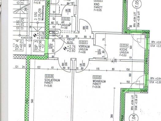 Wohnung zur Miete 388 € 3 Zimmer 65,4 m² Gartenstraße 5 F Spergau Leuna 06237