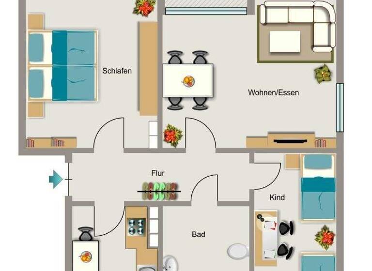 Wohnung zur Miete 520 € 3,5 Zimmer 57,7 m² 1. Geschoss frei ab 01.05.2026 Gertrudenweg 1 Achterathsfeld Moers 47447