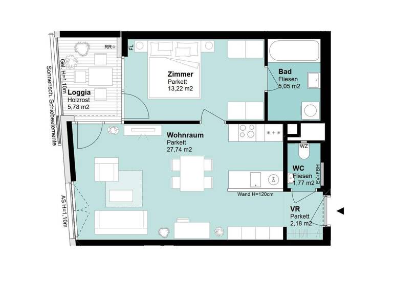 Wohnung zur Miete 965 € 2 Zimmer 50 m² 10. Geschoss Wien 1020
