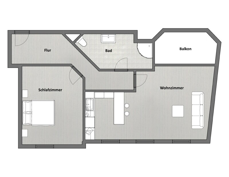 Wohnung zum Kauf 69.500 € 2 Zimmer 57 m²<br/>Wohnfläche Mitte Gotha 99867