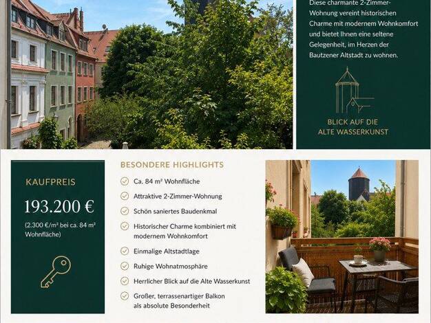 Wohnung zum Kauf provisionsfrei 193.200 € 2 Zimmer 84 m² 1. Geschoss Bautzen 02625