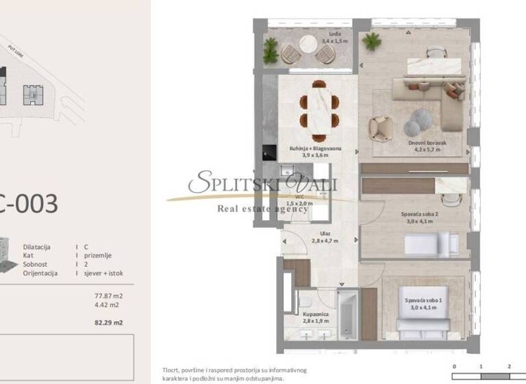 Wohnung zum Kauf 7.200 € 2 Zimmer 83 m² 2. Geschoss Split