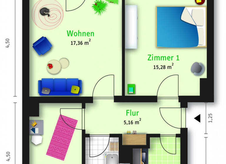 Wohnung zur Miete 469 € 3 Zimmer 58,7 m² 1. Geschoss frei ab 01.05.2026 Merseburger Str. 272 Damaschkestraße Halle 06130