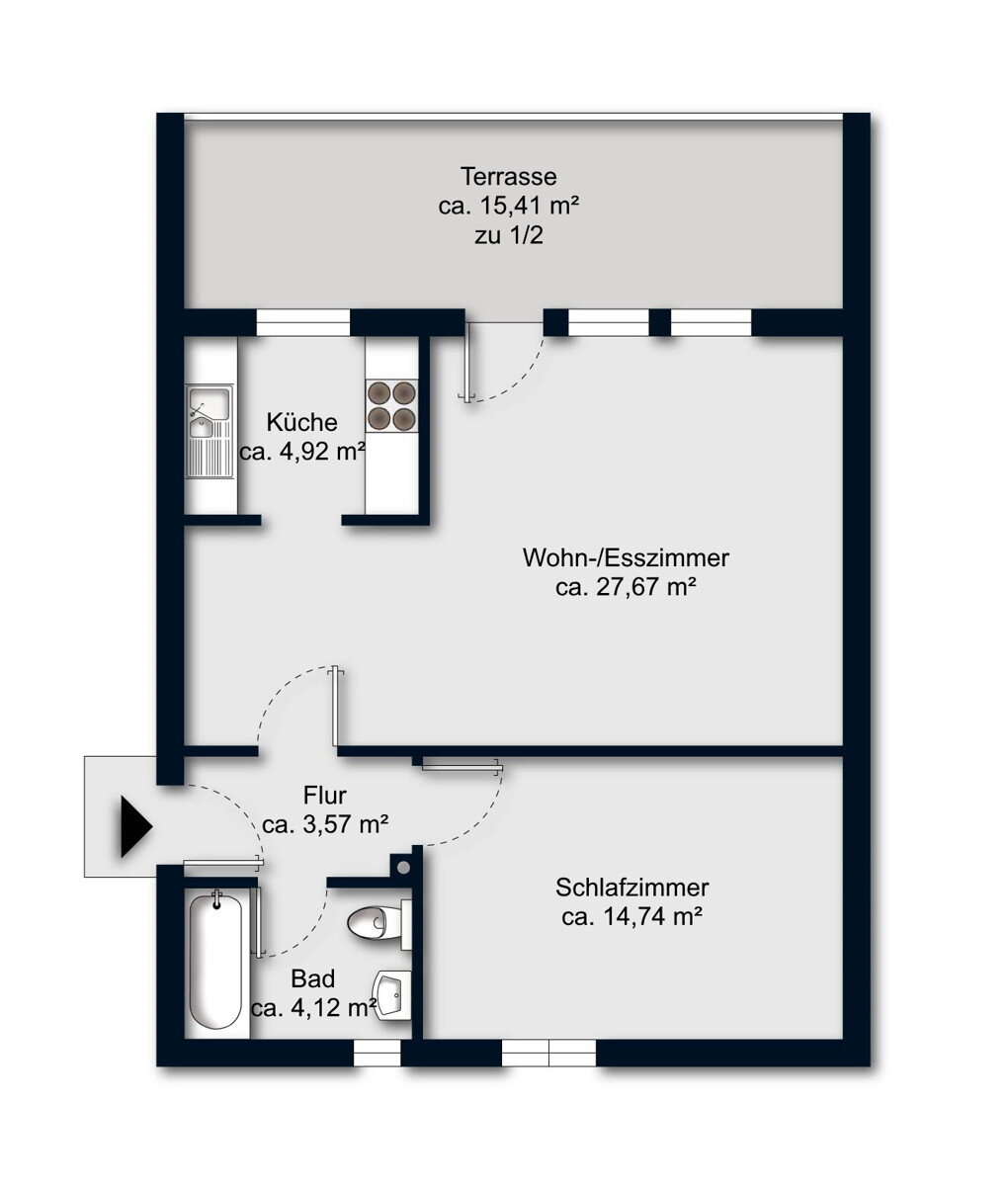 Wohnung zum Kauf 129.000 € 2 Zimmer 62 m²<br/>Wohnfläche Burgdamm Bremen / Burgdamm 28717