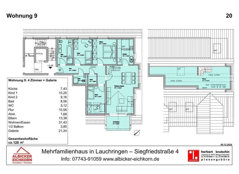 Wohnung zum Kauf provisionsfrei 456.000 € 4 Zimmer 112 m² 3. Geschoss Siegfriedstr. 4 Unterlauchringen 79787