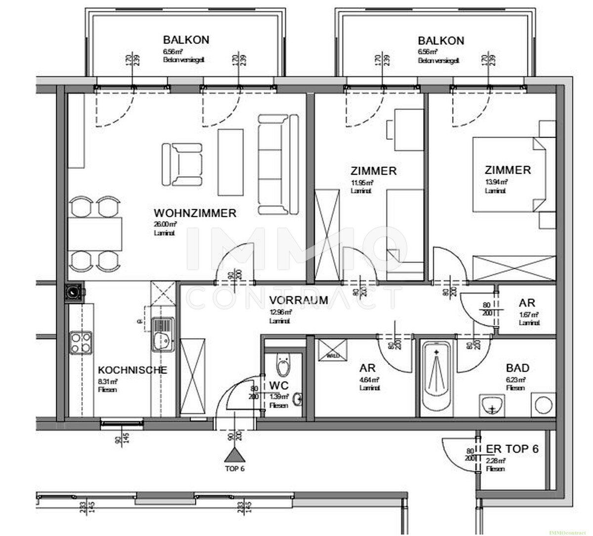 Wohnung zur Miete 1.284 € 3 Zimmer 87,2 m²<br/>Wohnfläche St. Peter in der Au 3352