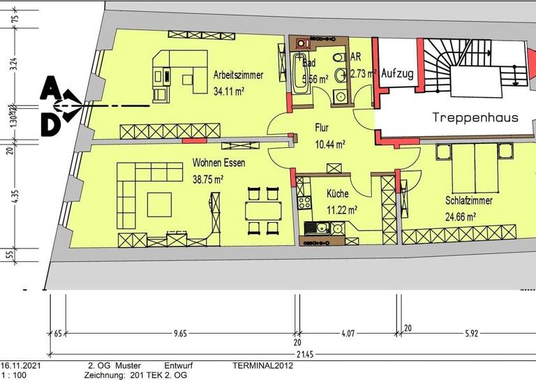 Wohnung zur Miete 850 € 3 Zimmer 127,5 m² 2. Geschoss Innenstadt Hof 95028