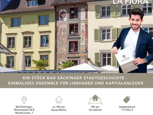 Gewerbeobjekt zum Kauf als Kapitalanlage geeignet 1.150.000 € 580 m² 186 m² Grundstück Münsterplatz 24 Bad Säckingen Bad Säckingen 79713