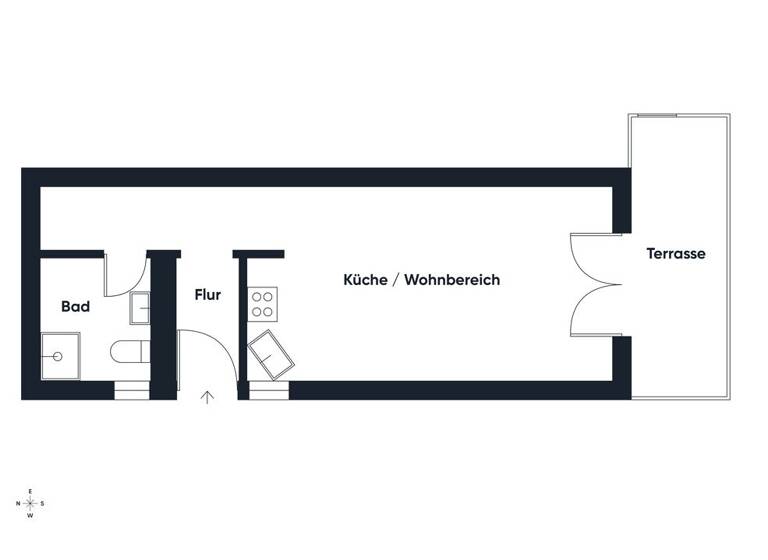 Studio zum Kauf 150.000 € 1 Zimmer 34 m² EG Bad Cannstatt Stuttgart 70374